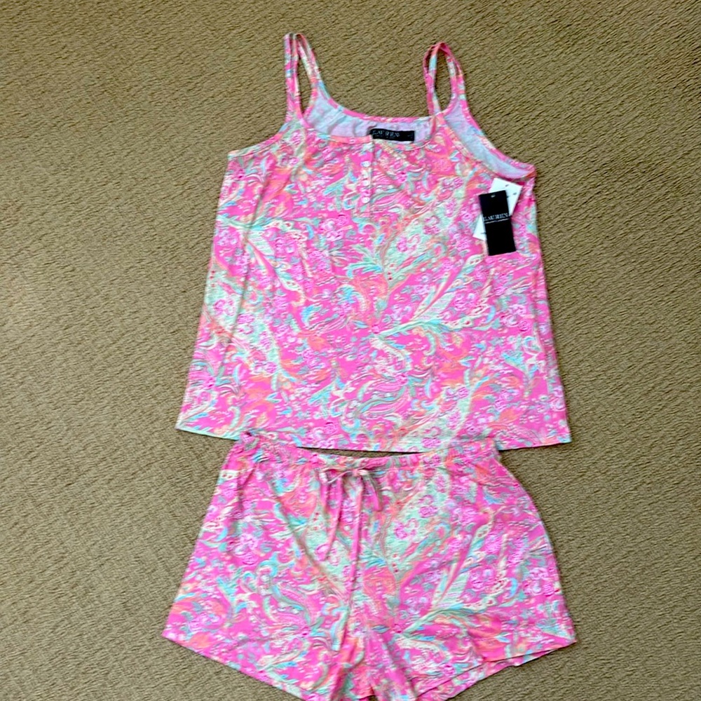 2 piece Ralph Lauren tank top and shorts pajamas